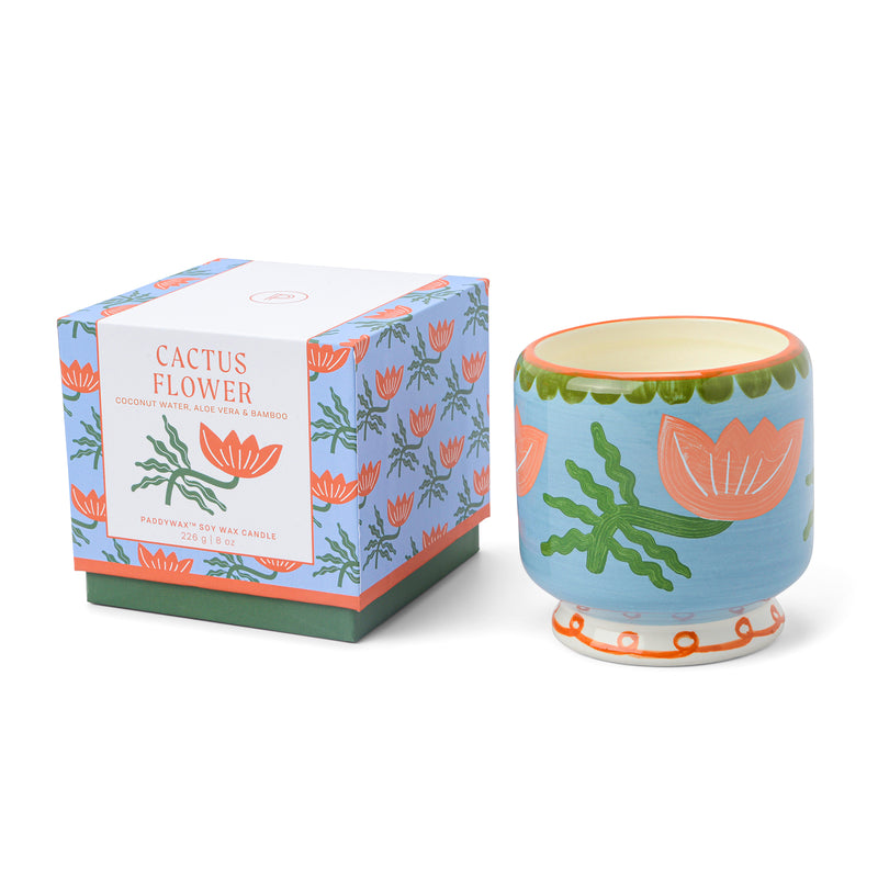 Vela en cuenco cerámico Paddywax - Flor de cactus 🌺