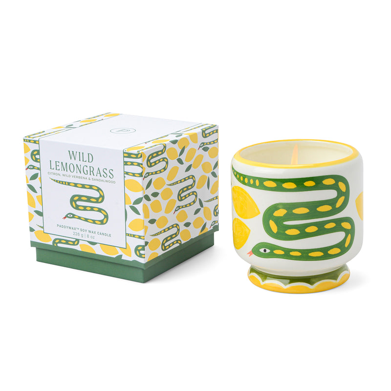 Vela en cuenco cerámico Paddywax - Hierba limón silvestre 🐍