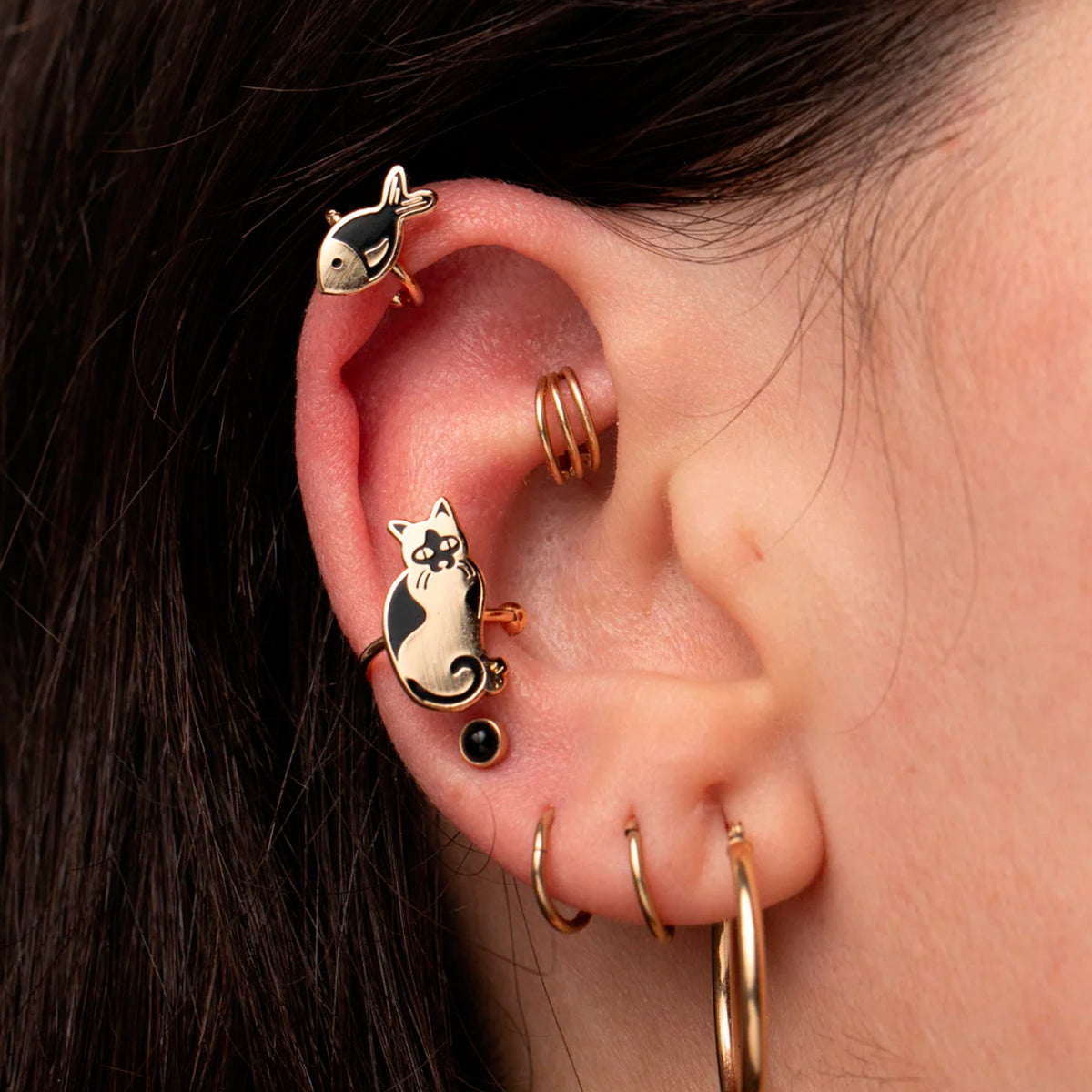 Ear Cuffs - Cat and Fish 🐱🐟