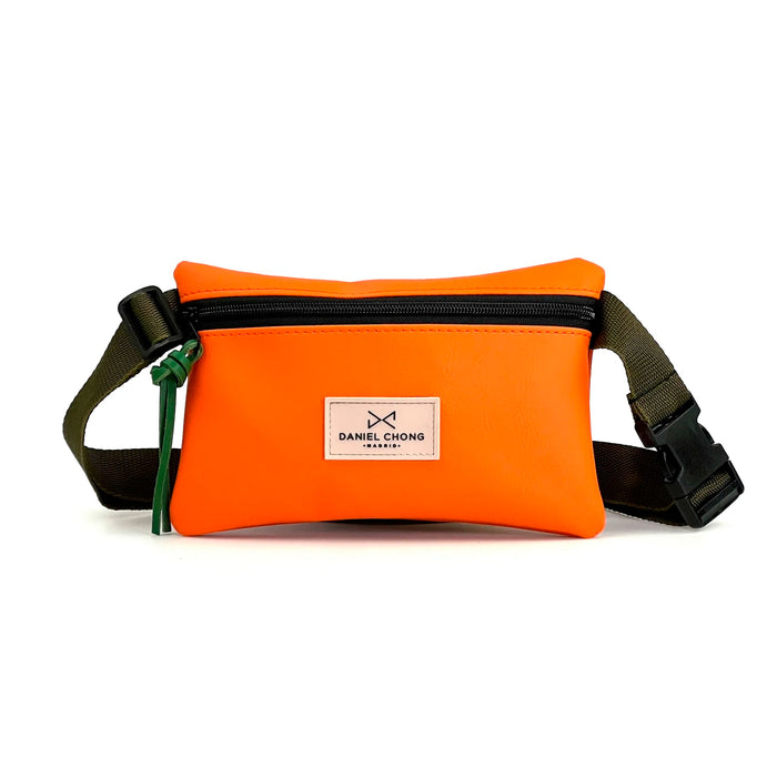 Riñonera Impermeable Daniel Chong - Naranja con detalle verde