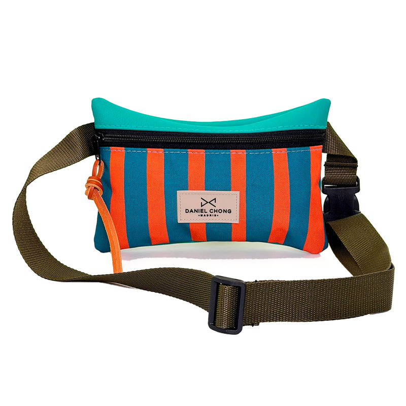 Riñonera Impermeable Daniel Chong - Rayas Spa/Naranja