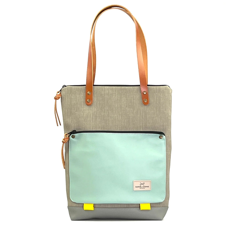 Bolso Book Holder Impermeable con bolsillo extra Daniel Chong - Gris con bolsillo menta