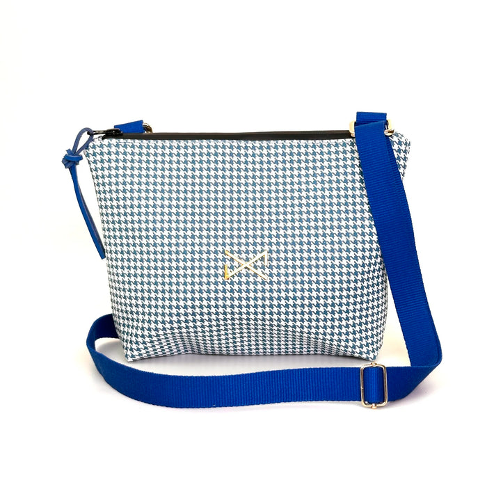 Bandolera Classic mini impermeable Daniel Chong - Pata de gallo azul