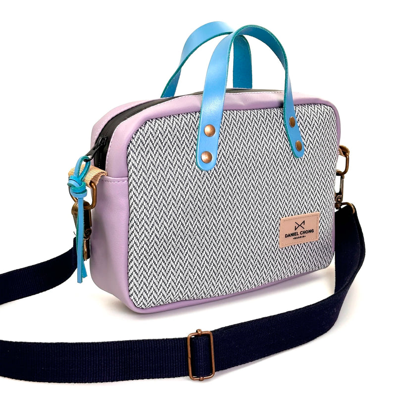 Bandolera Urban Box con asas impermeable Daniel Chong - ZigZag y lila