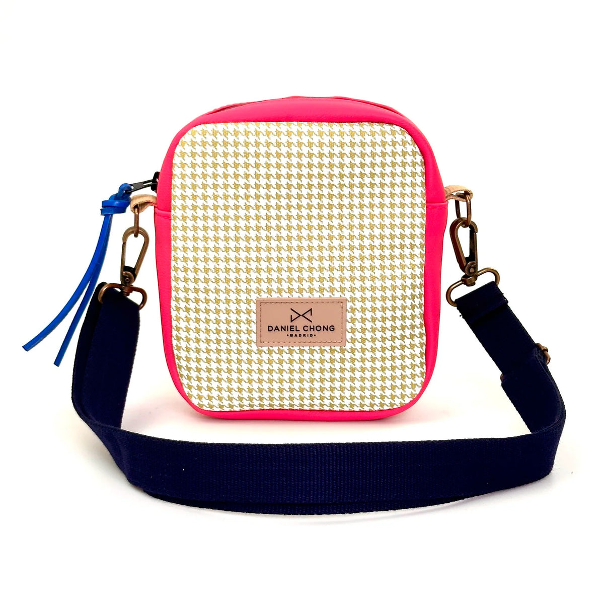 Bandolera Urban Box Mini impermeable Daniel Chong - Pata de gallo y fucsia