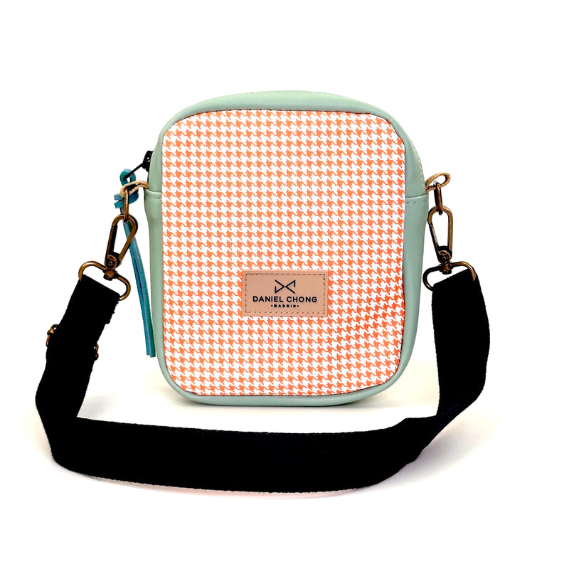 Bandolera Urban Box Mini impermeable Daniel Chong - Pata de gallo y menta