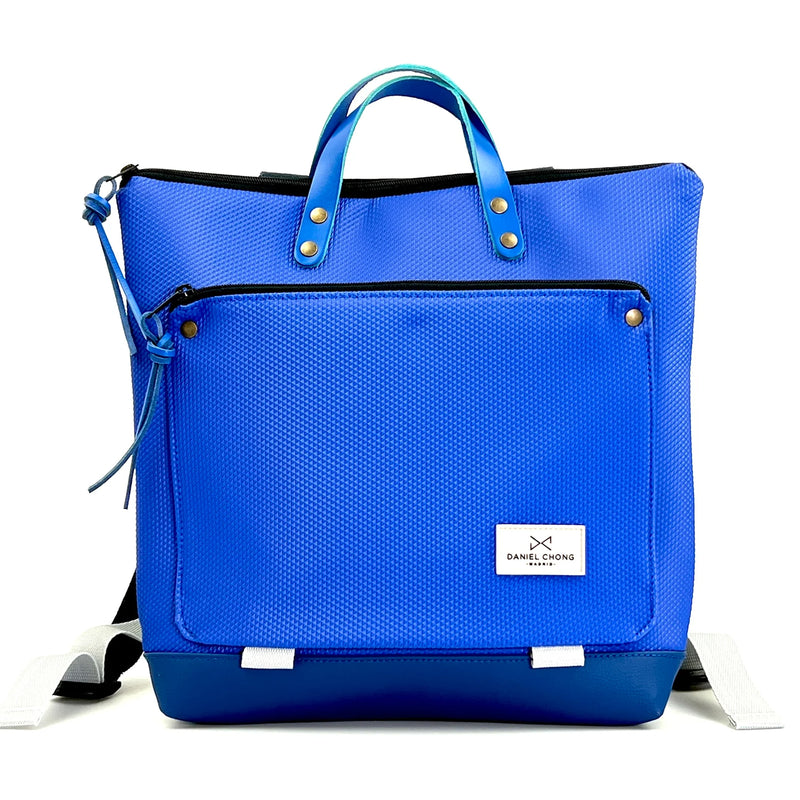 Mochila Book Holder Cuadrada Zafiro con bolsillo extra Daniel Chong - Azul