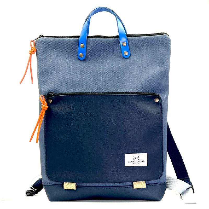 Mochila Book Holder Impermeable con bolsillo extra Daniel Chong - Azul con bolsillo azul