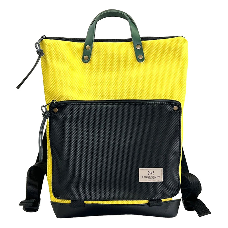 Mochila Book Holder Zafiro con bolsillo extra Daniel Chong - Amarilla con bolsillo negro