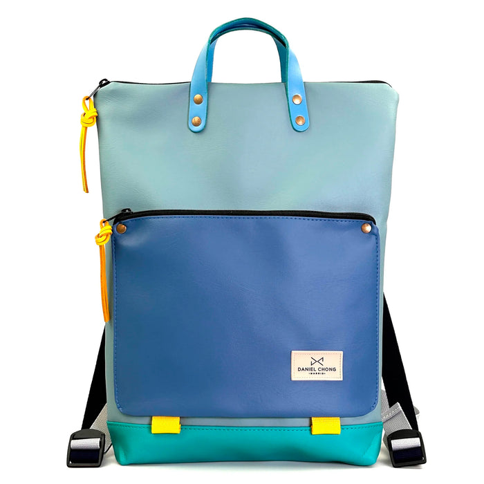 Mochila Book Holder Impermeable con bolsillo extra Daniel Chong - Azul con bolsillo azul