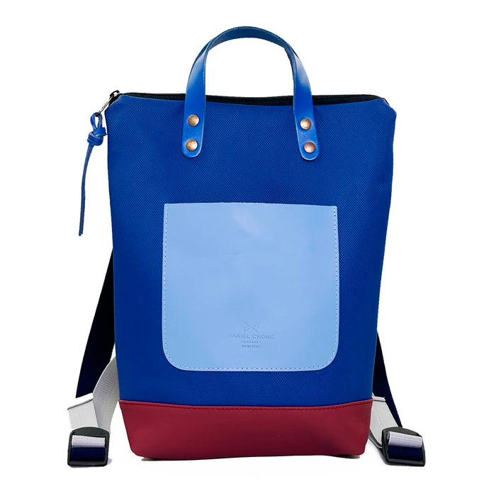 Mochila Mini Impermeable con bolsillo extra Daniel Chong - Azul con bolsillo azul