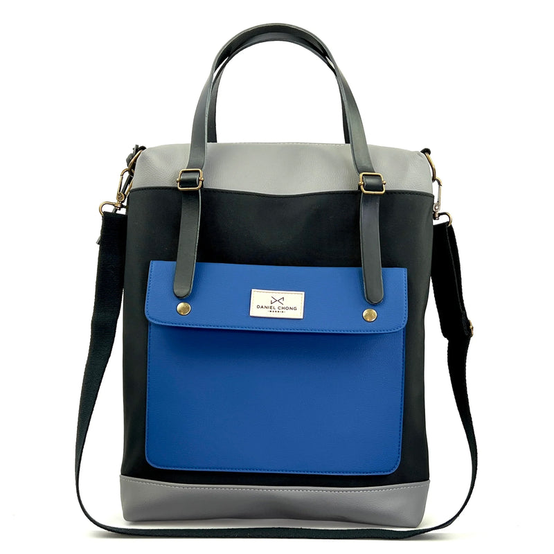 Bolso-mochila The Wanderer de Daniel Chong - Negra con bolsillo azul