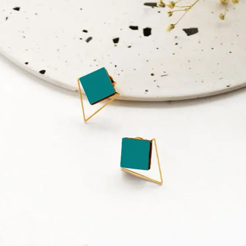 Pendientes - Square Studs Ocean