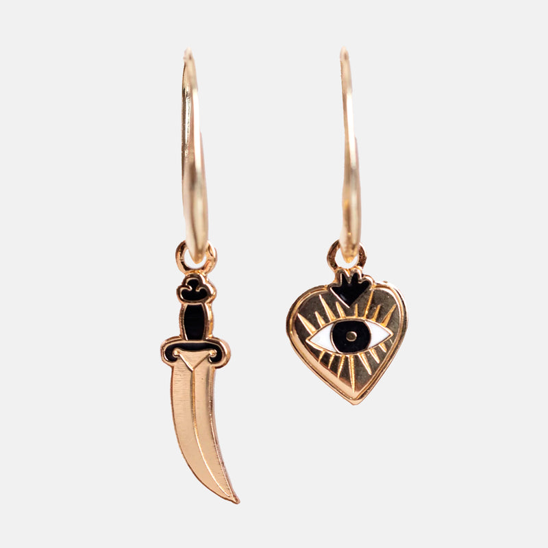 Pendientes - Heart and Dagger