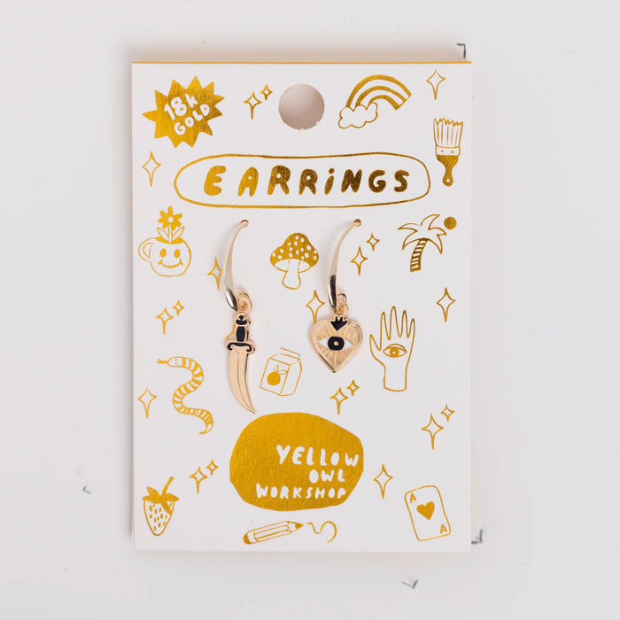 Pendientes - Heart and Dagger