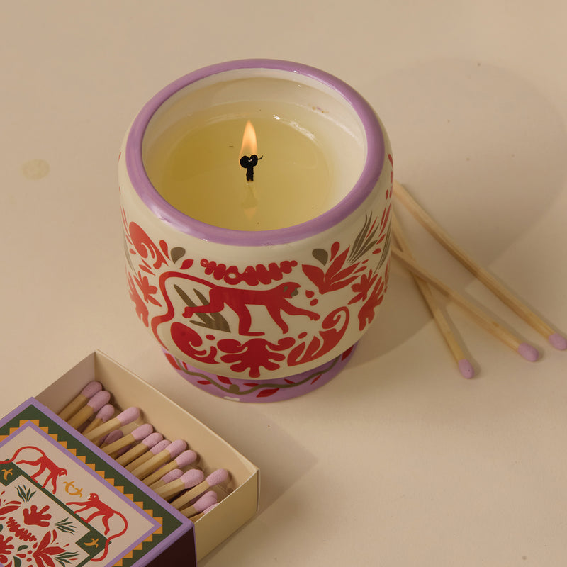 Vela en cuenco cerámico Paddywax - Coco y Ámbar 🐒