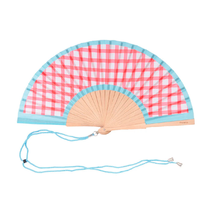 Abanico Fisura - Cuadros vichy rosa