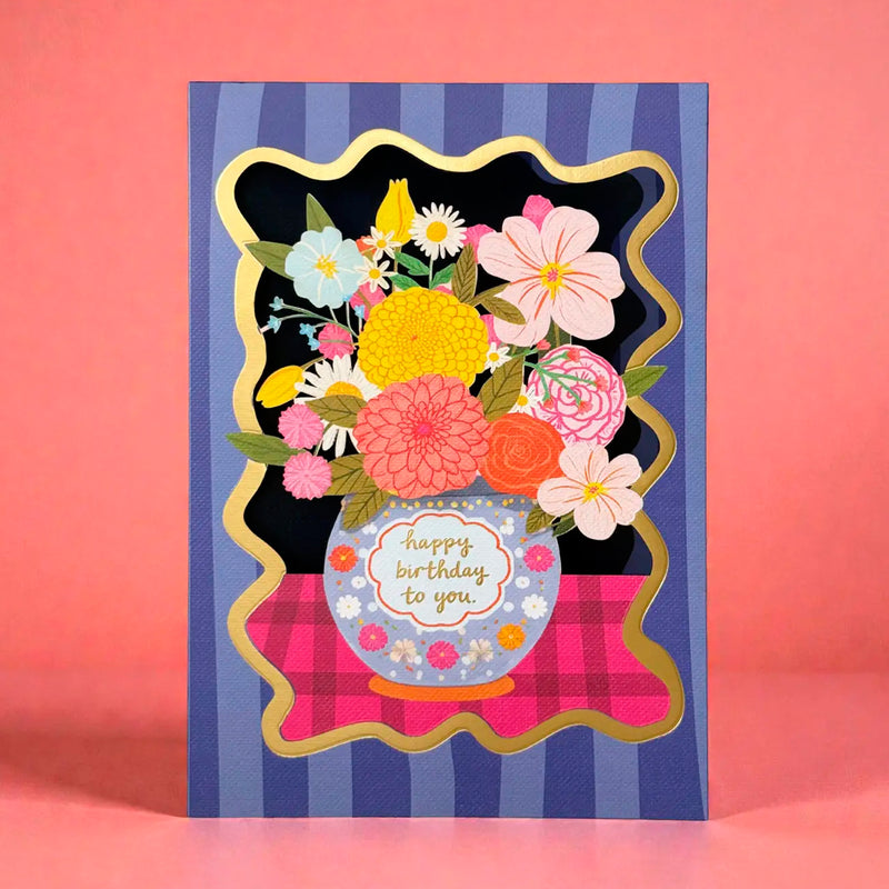 Postal - Jarrón Flores de Cumpleaños