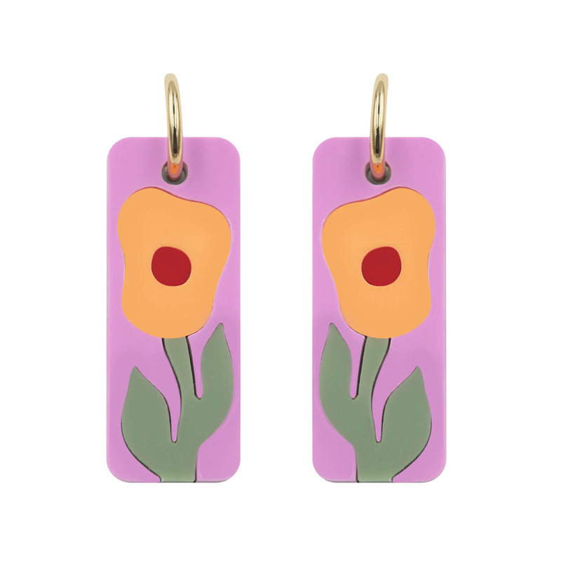 Pendientes de aro - Lira Rosa