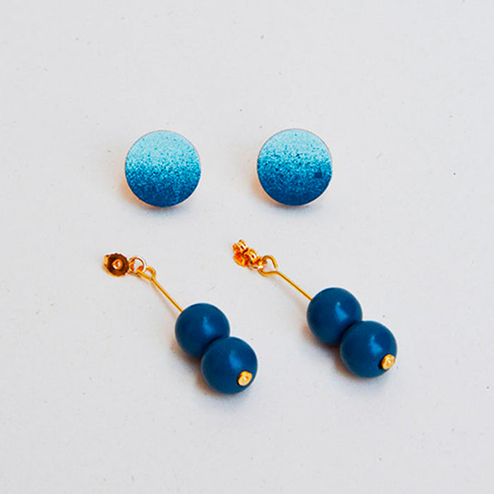 Pendientes - Earrings Deep Blue / Ice Blue