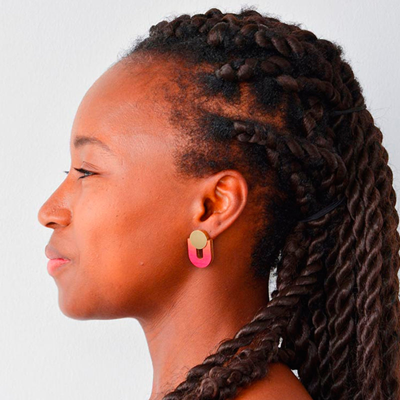 Pendientes - Studs Magenta / Cinnamon