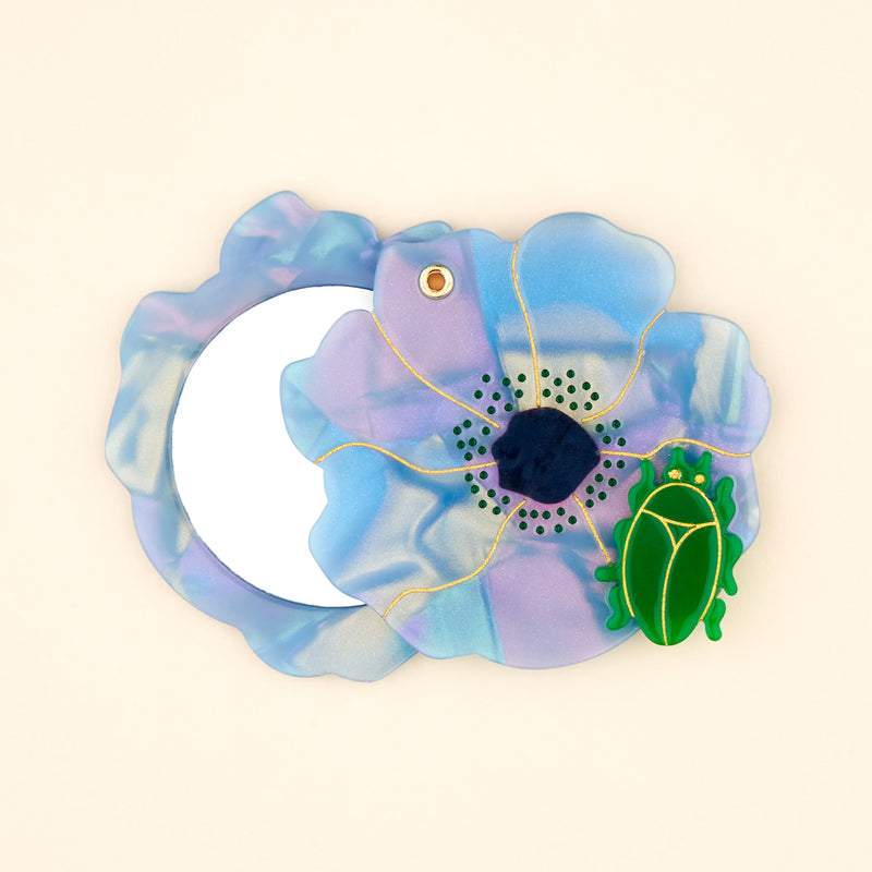 Espejo de bolsillo - Flor Azul