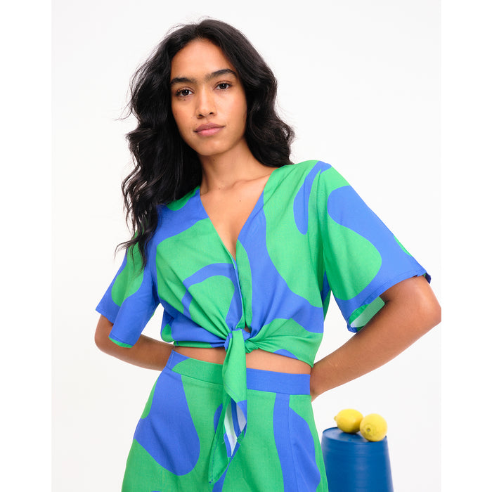 Blusa Béhulah - Olga Azul/Verde
