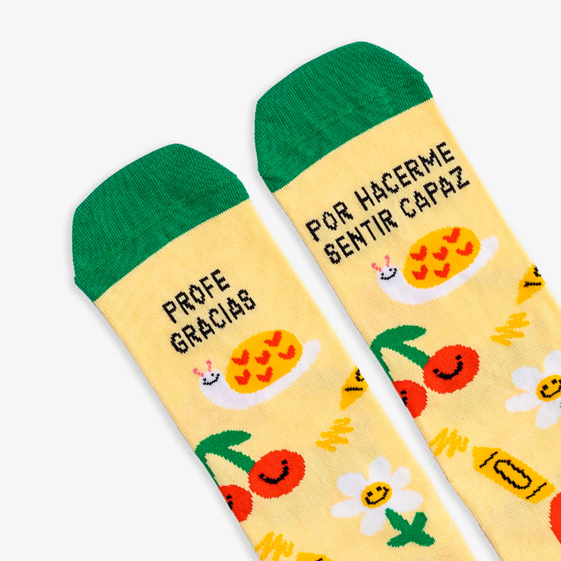 Calcetines UO - "Profe, gracias por hacerme sentir capaz" 🌼🌞