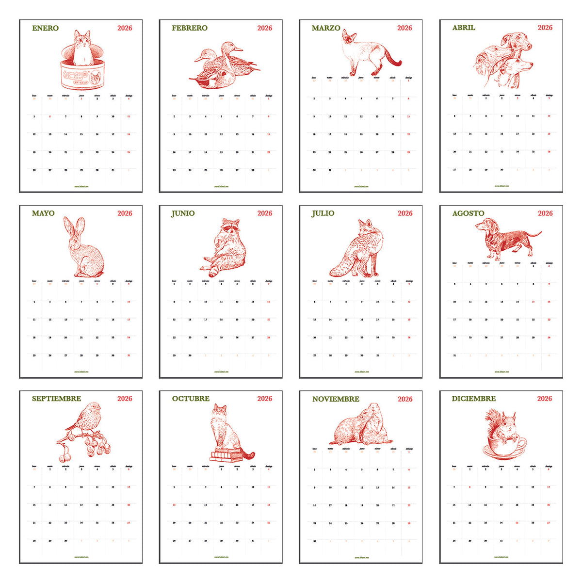 Calendario de Laura Agustí 2026 - Notas