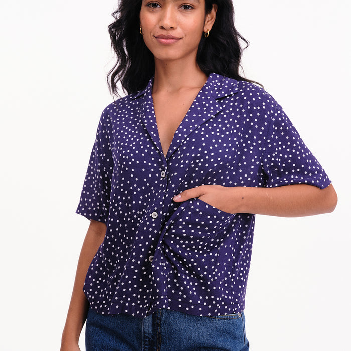 Camisa Béhulah - Dottie Azul Marino