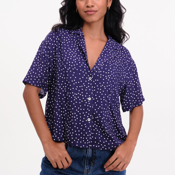 Camisa Béhulah - Dottie Azul Marino