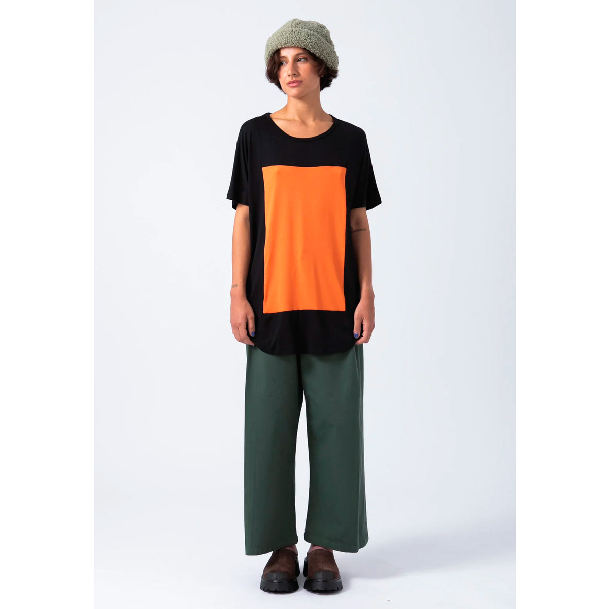 Camiseta Pitagora - Quadrilateral Negro Naranja