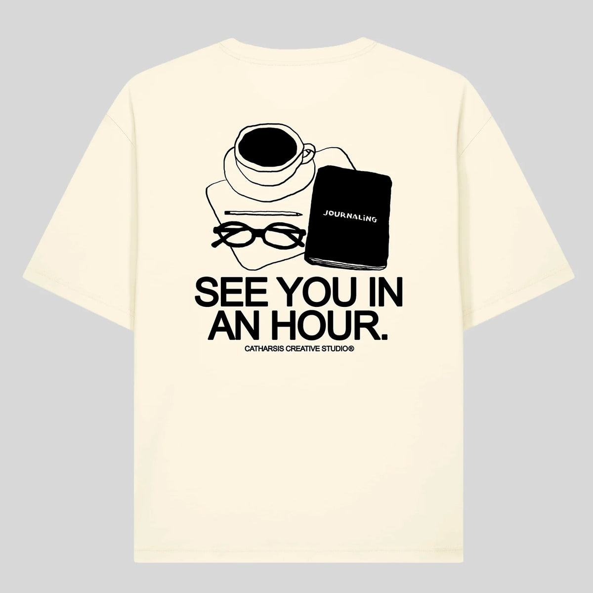 Camiseta Catharsis - See You In An Hour ☕📓