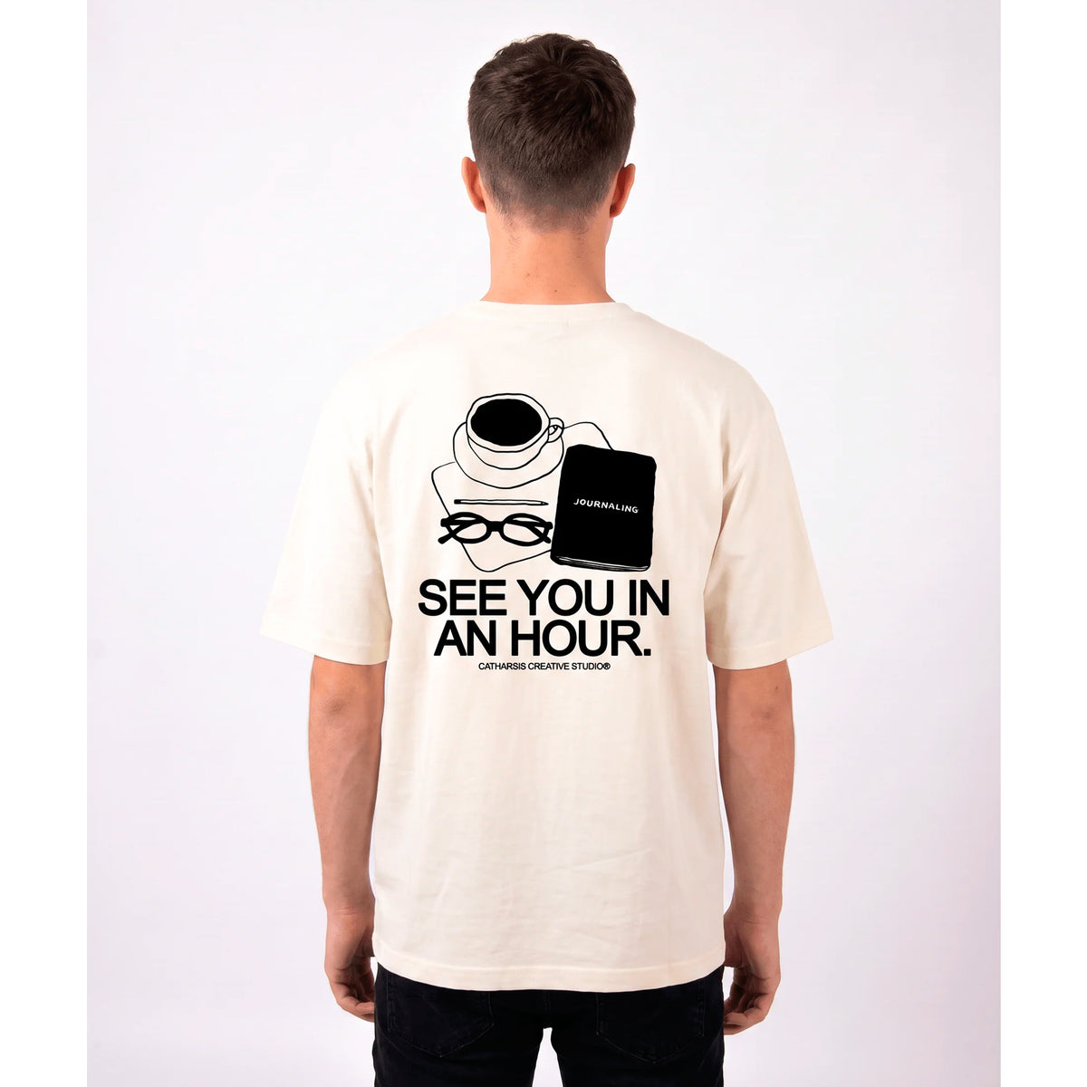 Camiseta Catharsis - See You In An Hour ☕📓