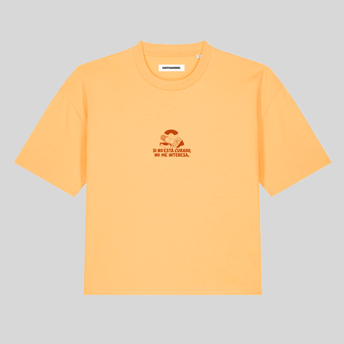 Camiseta Catharsis - Si no está Curado, No me Interesa Cropped 🧀