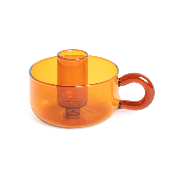 Portavelas - Cristal Ámbar