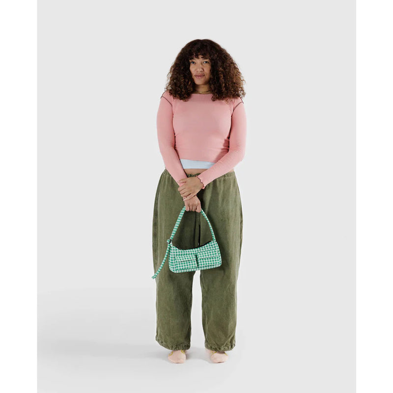 Bolso Cargo Baggu - Green Gingham