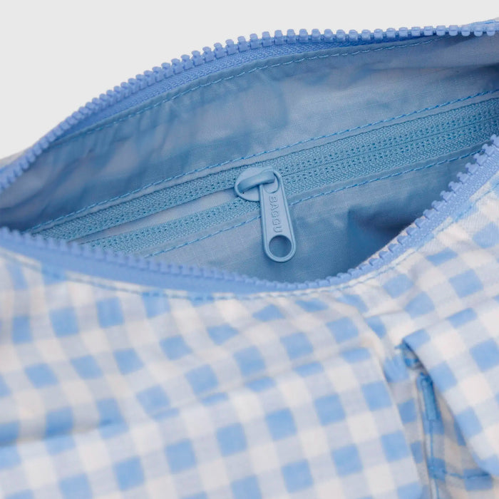 Bolso Cargo Baggu - Light Blue Gingham