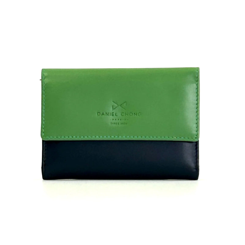 Cartera con solapa Daniel Chong - Navy y verde