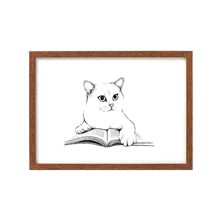 Print de Laura Agustí A4 - "Cat and book"