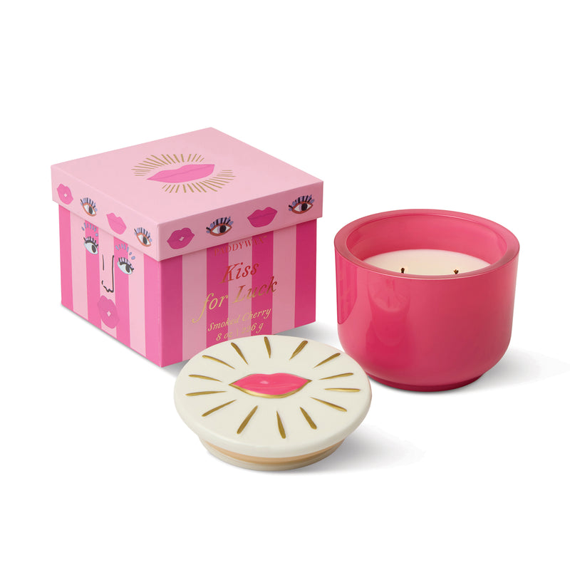 Vela en cuenco de vidrio Paddywax - Kiss for Luck 👄