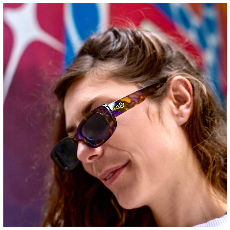 Gafas de sol - Chloe Purple and yellow turtle