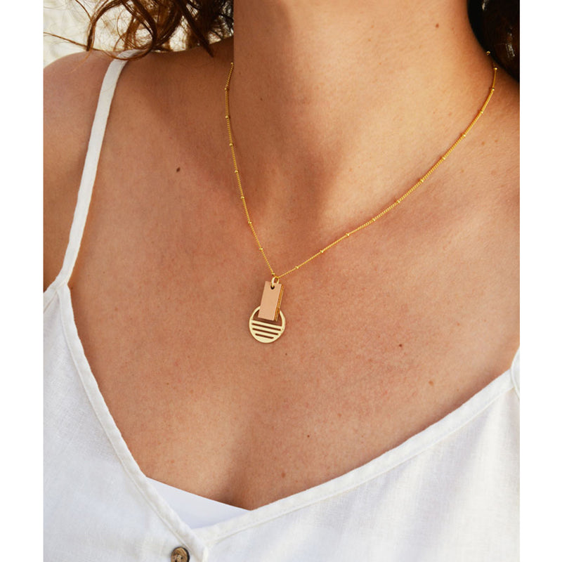 Collar - Bar Necklace Nude