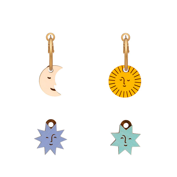 Pendientes de aro intercambiables Materia Rica - Cosmos 🌞🌛