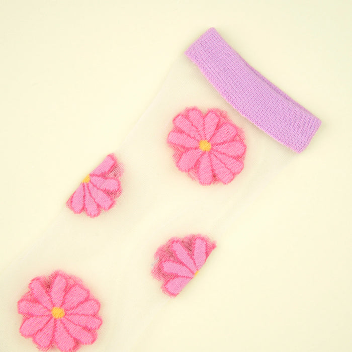 Calcetines transparentes - Flor de Cosmos 🌼