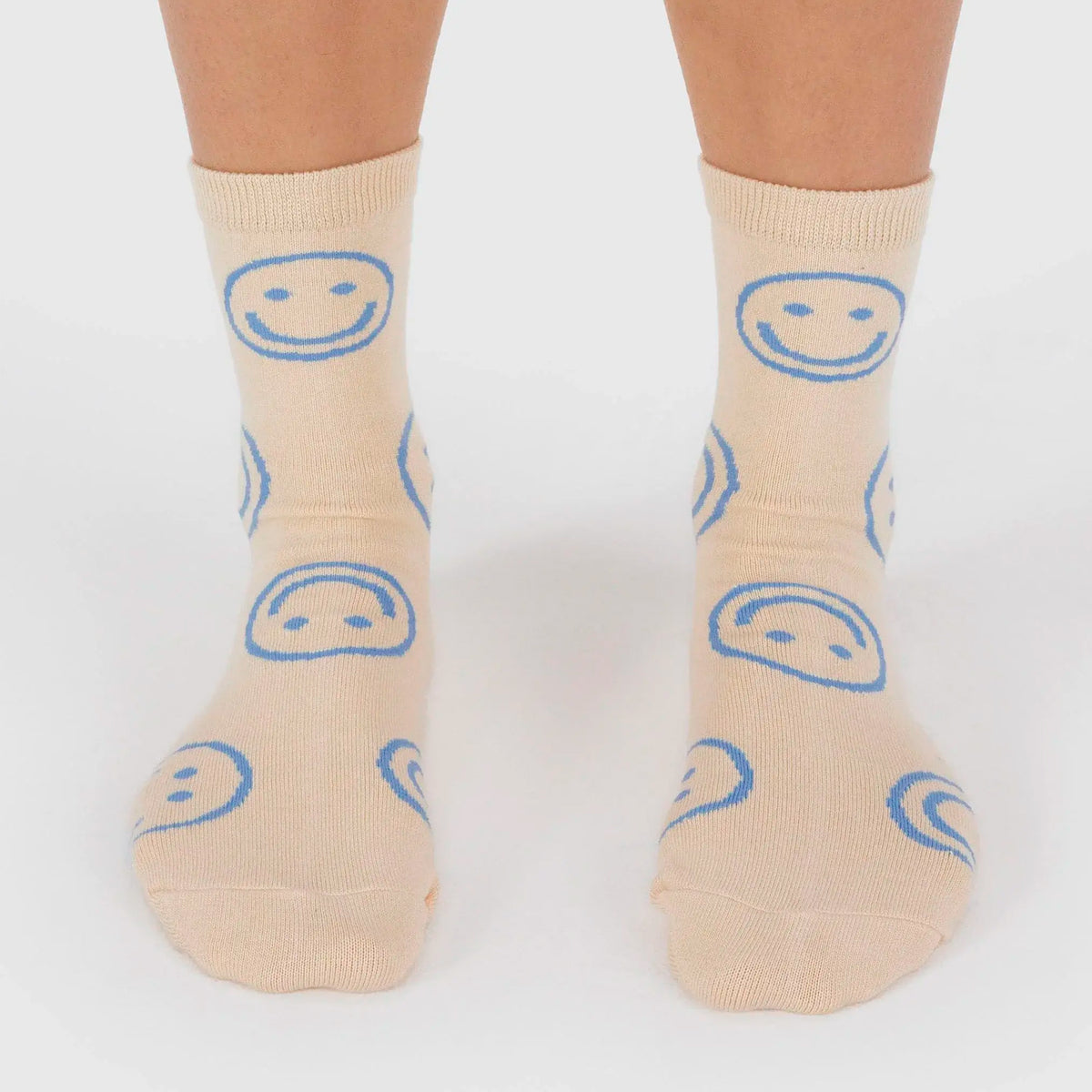 Calcetines Baggu - Ecru Periwinkle Happy