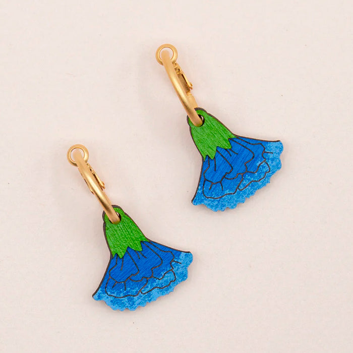 Pendientes de aro Materia Rica - Dancing Blue Marigold