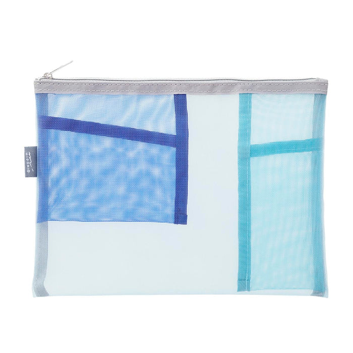Estuche malla con bolsillos Midori - Light Blue