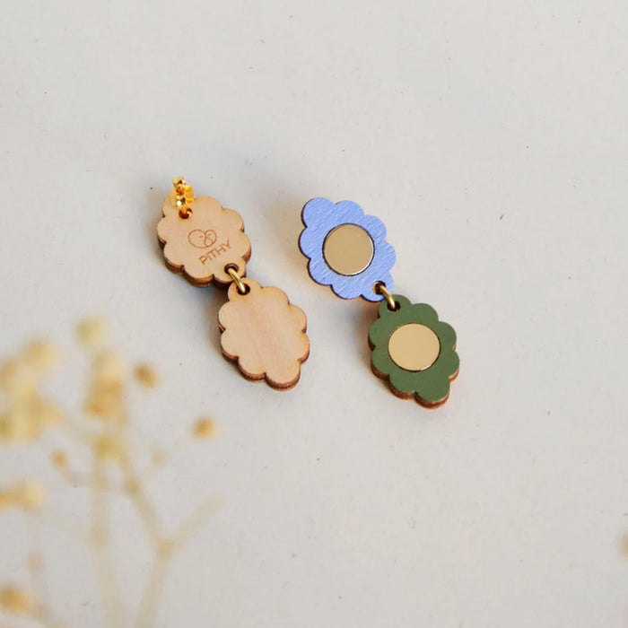 Pendientes - Dangle Earrings Lilac and Olive