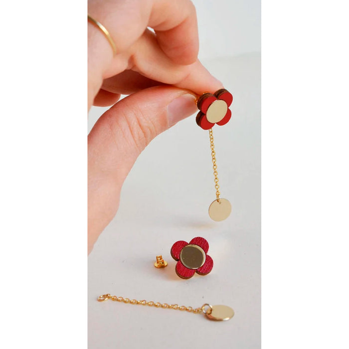 Pendientes - Small Studs Carmin Red